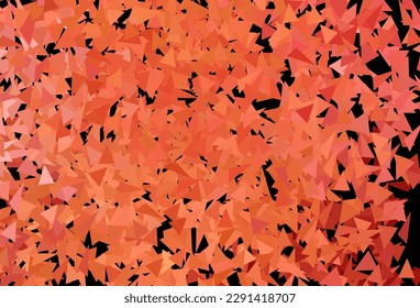 Plantilla de vector rojo oscuro con cristales, triángulos. Ilustración de gradiente abstracta con triángulos. Patrón de folletos y folletos