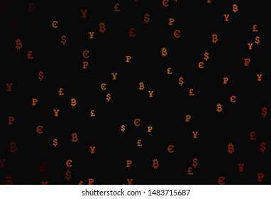 Dark Red vector template with currency. Shining colored illustration with currency signs. Design for business advert of economic, wealth.
