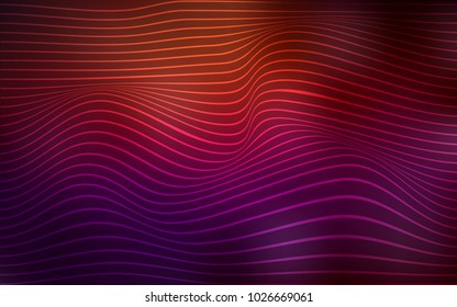 Dark Red vector template with curved ribbons. Colorful abstract illustration with gradient lines. Brand-new design for your ads, poster, banner.