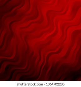 Dark Red vector template with curved lines. Abstract illustration with gradient bows. Pattern for busines booklets, leaflets