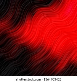 Dark Red vector template with curved lines. Illustration in halftone style with gradient curves. Best design for your ad, poster, banner.