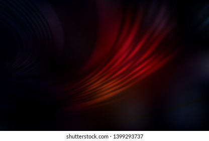 Dark Red vector template with curved lines. A shining illustration, which consists of curved lines. Elegant pattern for a brand book.