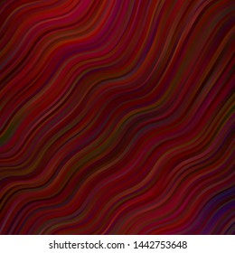Dark Red vector template with curved lines. Bright illustration with gradient circular arcs. Pattern for booklets, leaflets.