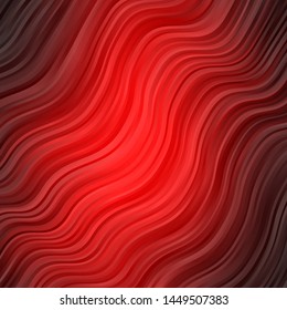 Dark Red vector template with curved lines. Colorful illustration with curved lines. Pattern for booklets, leaflets.