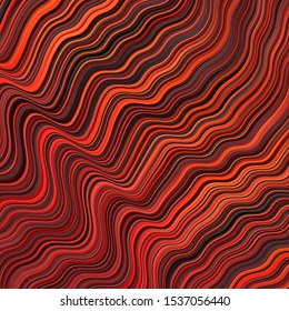 Dark Red vector template with curved lines. Colorful illustration with curved lines. Pattern for websites, landing pages.