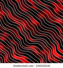 Dark Red vector template with curved lines. Colorful illustration in abstract style with bent lines. Pattern for commercials, ads.