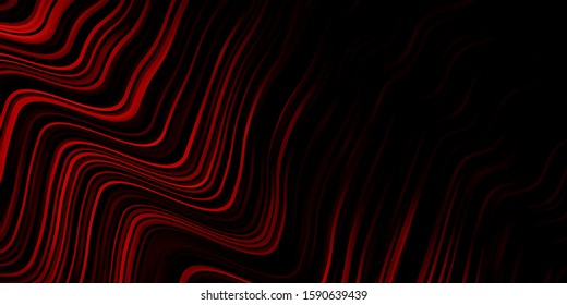 Dark Red vector template with curved lines. Colorful illustration, which consists of curves. Best design for your posters, banners.