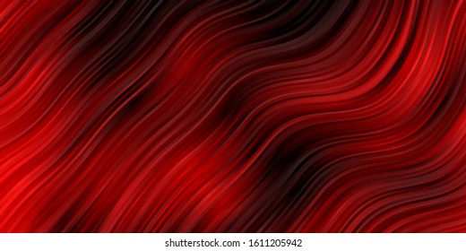 Dark Red vector template with curved lines. Colorful illustration, which consists of curves. Smart design for your promotions.