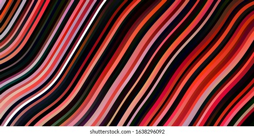 Dark Red vector template with curved lines. Abstract gradient illustration with wry lines. Pattern for busines booklets, leaflets