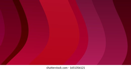 Dunkelrote Vektorillustration mit geschwungenen Linien. Helle Illustration mit Farbverlauf-Kreisbögen. Das beste Design für Ihre Poster, Banner.
