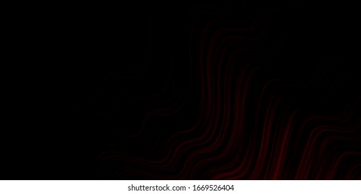 Plantilla de vector rojo oscuro con líneas curvas. Muestra brillante con líneas plegadas y formas coloridas. Plan para folletos y folletos comerciales