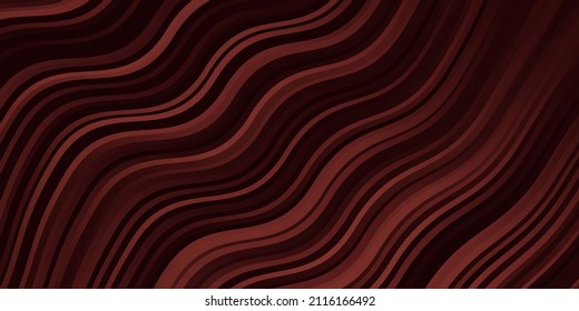 Dark Red vector template with curved lines. Colorful geometric sample with gradient curves.  Pattern for ads, commercials.