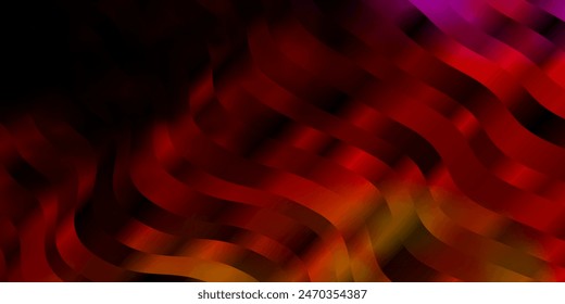 Dark Red vector template with curved lines. Colorful illustration with curved lines. Pattern for websites, landing pages.