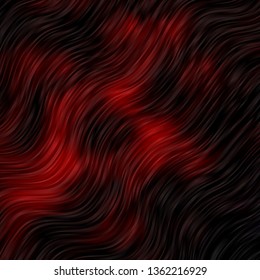 Dark Red vector template with curves. Abstract illustration with bandy gradient lines. Pattern for busines booklets, leaflets