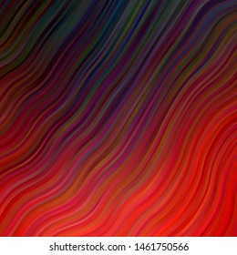 Dark Red vector template with curves. Colorful abstract illustration with gradient curves. Design for your business promotion.
