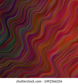 Dark Red vector template with curves. Abstract illustration with gradient bows. Pattern for websites, landing pages.