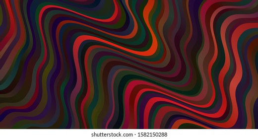 Dark Red vector template with curves. Gradient illustration in simple style with bows. Best design for your ad, poster, banner.