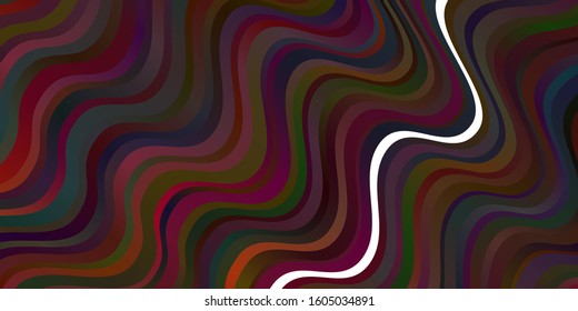 Dark Red vector template with curves. Abstract illustration with gradient bows. Pattern for websites, landing pages.