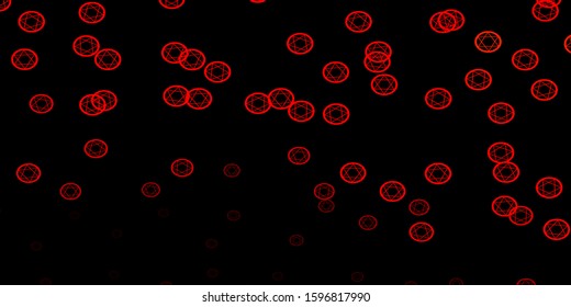 Dark Red vector template with esoteric signs. Abstract illustration with gothic gradient shapes. Design for magic, spiritual events.