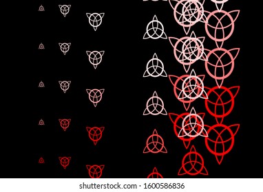 Dark Red vector template with esoteric signs. Retro design in abstract style with witchcraft forms. Simple design for occult depiction.