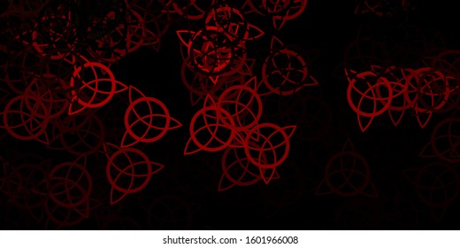 Dark Red vector template with esoteric signs. Illustration with magical signs of spiritual power. Design for magic, spiritual events.