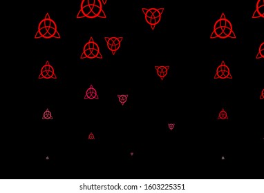 Dark Red vector template with esoteric signs. Illustration with magical signs of spiritual power. Simple base for your occult design.