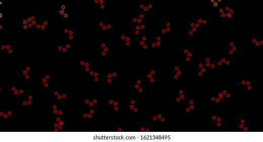 Dark Red vector template with esoteric signs. Colorful vintage illustration with gradient alchemy shapes. Design for magic, spiritual events.