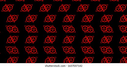 Dark Red vector template with esoteric signs. Retro design in abstract style with witchcraft forms. Simple design for occult depiction.