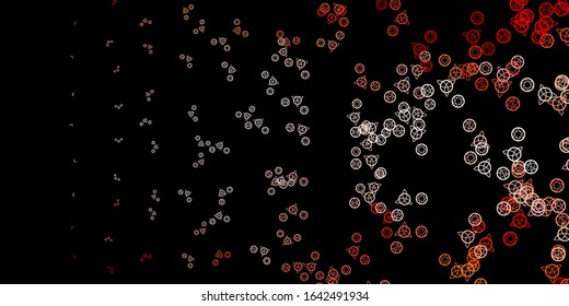 Dark Red vector template with esoteric signs. Abstract illustration with gothic gradient shapes. Simple base for your occult design.