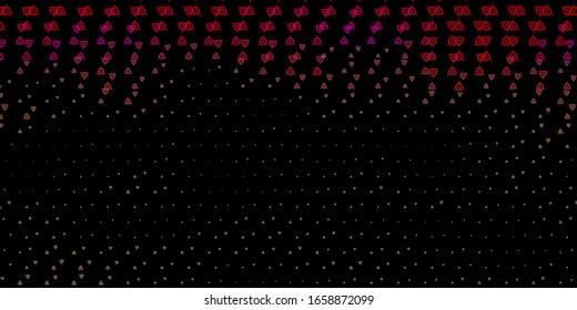 Dark Red vector template with esoteric signs. Colorful mystic symbols with a gradient in ancient style. Background for esoteric, mystic designs.