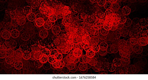 Dark Red vector template with esoteric signs. Illustration with magical signs of spiritual power. Simple base for your occult design.