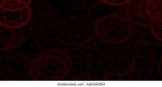 Dark Red vector template with esoteric signs. Retro design in abstract style with witchcraft forms. Design for magic, spiritual events.
