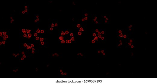 Dark Red vector template with esoteric signs. Colorful vintage illustration with gradient alchemy shapes. Simple design for occult depiction.