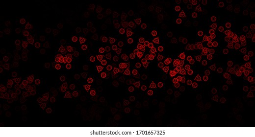 Dark Red vector template with esoteric signs. Colorful mystic symbols with a gradient in ancient style. Best design halloween events.