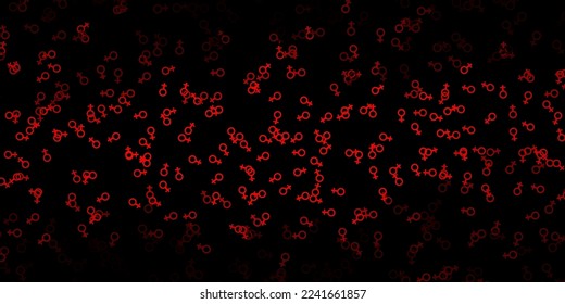 Dark Red vector template with esoteric signs. Colorful mystic symbols with a gradient in ancient style. Design for magic, spiritual events.