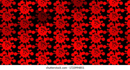 Dark red vector template with flu signs. Smart illustration with covid signs in decorative style. Best design for quarantine events.