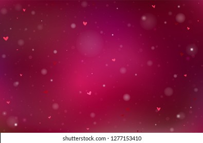 Dark Red vector template with hearts. Modern abstract background illustration feets for your ad, poster, banner