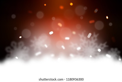 Dark Red vector template with ice snowflakes. Decorative shining illustration with snow on abstract template. The pattern can be used for new year leaflets.