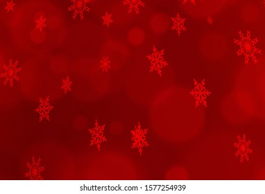 Dark Red vector template with ice snowflakes. Decorative shining illustration with snow on abstract template. The pattern can be used for new year ad, booklets.