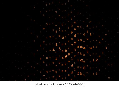 Dark Red vector template with isolated letters. Shining illustration with ABC symbols on abstract template. Pattern for school, grammar websites.