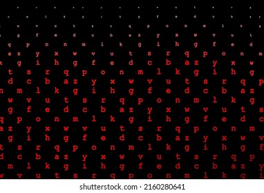 Dark red vector template with isolated letters. Shining colorful illustration with isolated letters. The pattern can be used as ads, poster, banner for books.