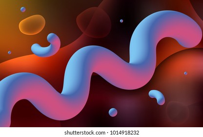 Dark Red vector template with lava shapes. A vague circumflex abstract illustration with gradient. A completely new template for your business design.