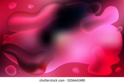Dark Red vector template with lines, ovals. Creative illustration in halftone memphis style with gradient. The template for cell phone backgrounds.