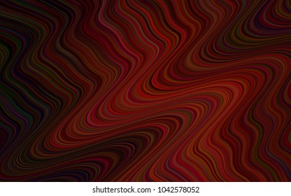 Dark Red vector template with lines, ovals. Creative illustration in halftone memphis style with gradient. The elegant pattern for brand book.