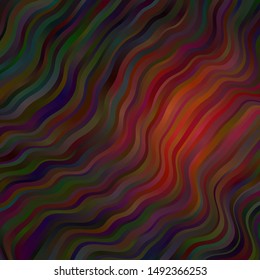Dark Red vector template with lines. Colorful abstract illustration with gradient curves. Design for your business promotion.