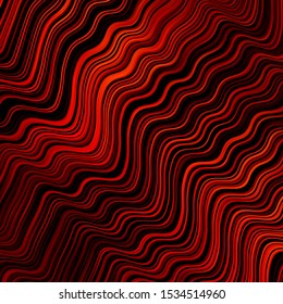 Dark Red vector template with lines. Colorful abstract illustration with gradient curves. Template for cellphones.