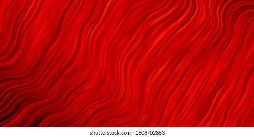 Dark Red vector template with lines. Abstract illustration with gradient bows. Pattern for booklets, leaflets.