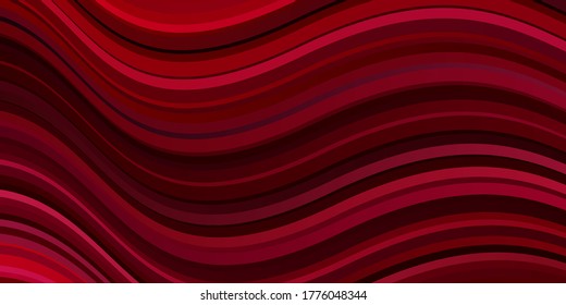 Dark Red vector template with lines. Colorful illustration in abstract style with bent lines. Template for your UI design.