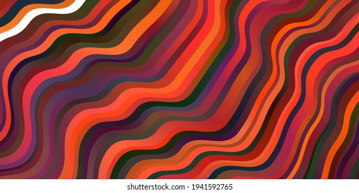 Dark Red vector template with lines. Illustration in abstract style with gradient curved.  Template for cellphones.
