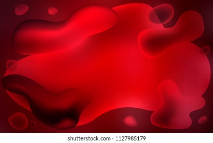 Dark Red vector template with liquid shapes. A sample with blurred bubble shapes. Brand-new design for your ads, poster, banner.